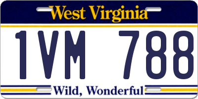 WV license plate 1VM788