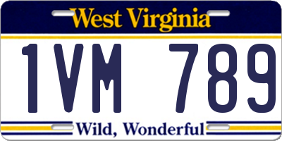 WV license plate 1VM789