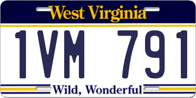 WV license plate 1VM791