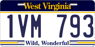 WV license plate 1VM793