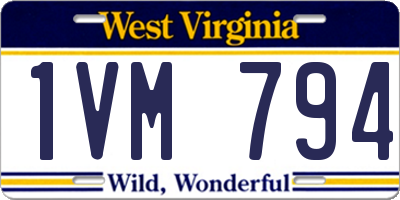 WV license plate 1VM794