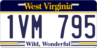 WV license plate 1VM795