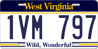 WV license plate 1VM797