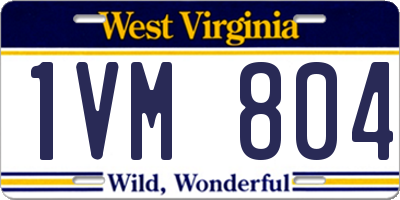 WV license plate 1VM804