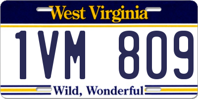 WV license plate 1VM809