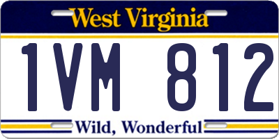 WV license plate 1VM812