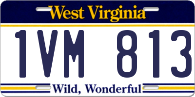 WV license plate 1VM813