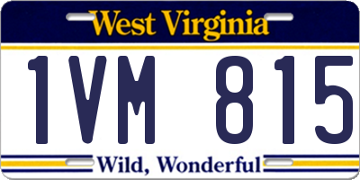 WV license plate 1VM815