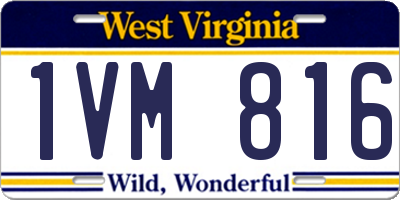 WV license plate 1VM816