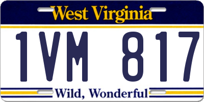 WV license plate 1VM817