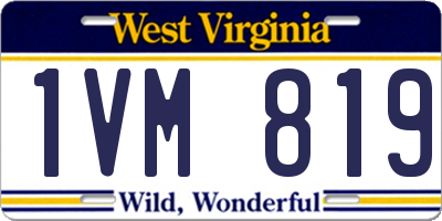 WV license plate 1VM819