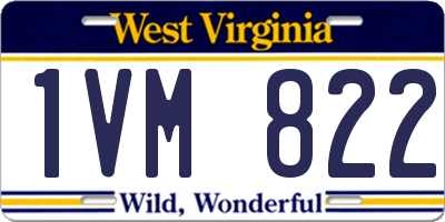 WV license plate 1VM822