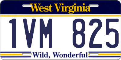 WV license plate 1VM825