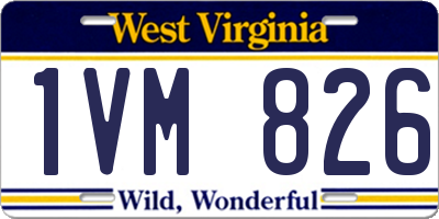 WV license plate 1VM826
