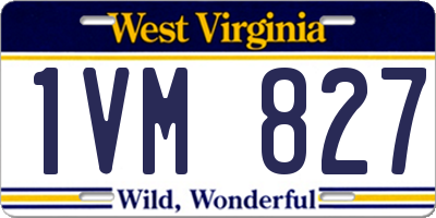 WV license plate 1VM827