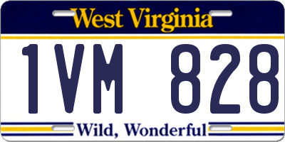 WV license plate 1VM828