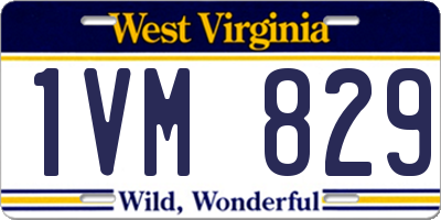 WV license plate 1VM829