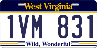 WV license plate 1VM831