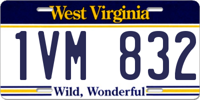 WV license plate 1VM832