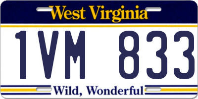 WV license plate 1VM833