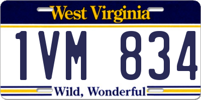 WV license plate 1VM834