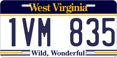 WV license plate 1VM835