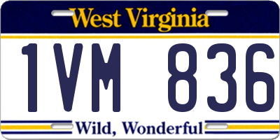 WV license plate 1VM836