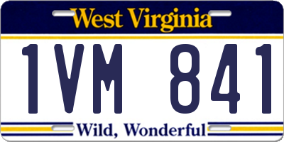 WV license plate 1VM841