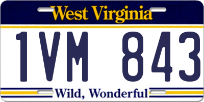 WV license plate 1VM843