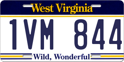 WV license plate 1VM844