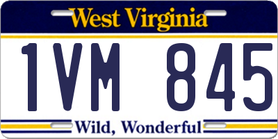 WV license plate 1VM845
