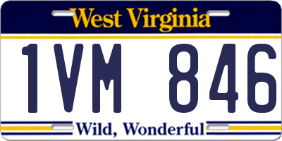 WV license plate 1VM846