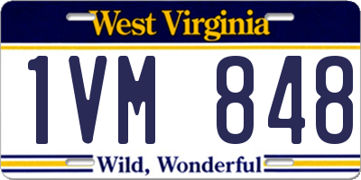 WV license plate 1VM848