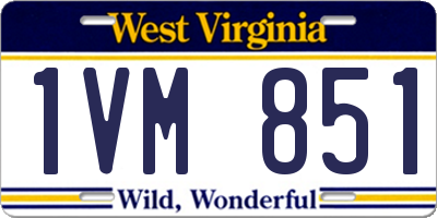 WV license plate 1VM851