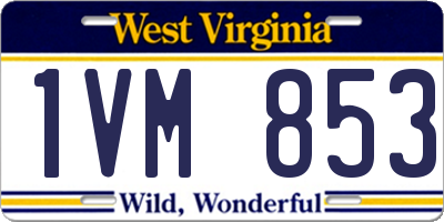 WV license plate 1VM853