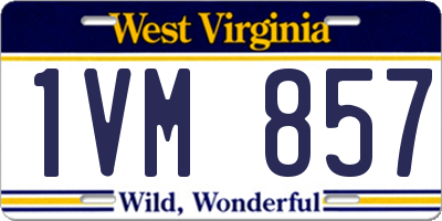 WV license plate 1VM857