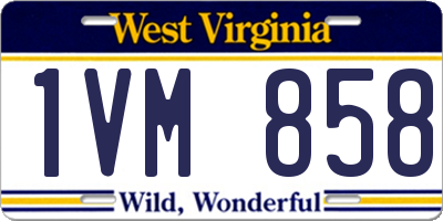 WV license plate 1VM858