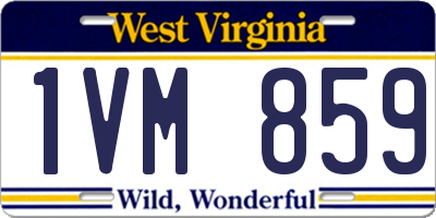 WV license plate 1VM859