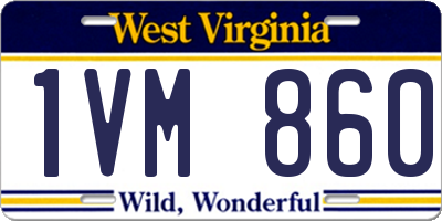 WV license plate 1VM860