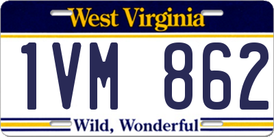 WV license plate 1VM862