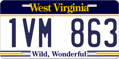 WV license plate 1VM863