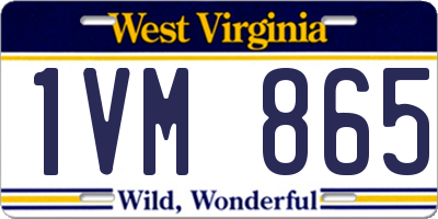WV license plate 1VM865