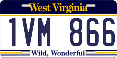 WV license plate 1VM866