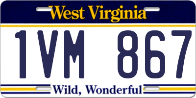 WV license plate 1VM867