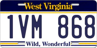 WV license plate 1VM868