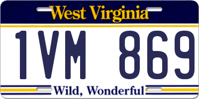 WV license plate 1VM869