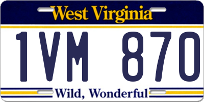 WV license plate 1VM870
