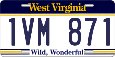 WV license plate 1VM871