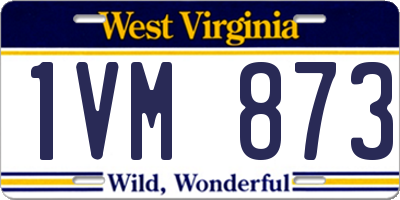 WV license plate 1VM873