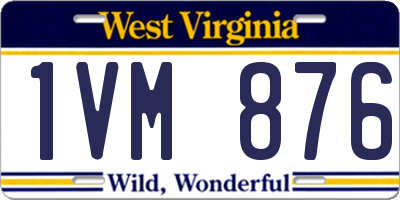 WV license plate 1VM876